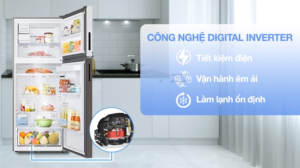 Tủ lạnh Samsung Inverter 406 lít Bespoke RT42CB6784C3SV tiết kiệm điện hiệu quả