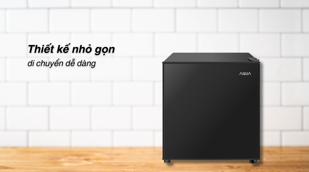 Tủ lạnh Aqua 50 lít AQR-D60FA(BS) sở hữu thiết kế nhỏ gọn, dung tích 50 lít đáp ứng nhu cầu sử dụng cho 1 - 2 người