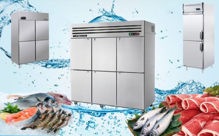 Tủ mát công nghiệp có nhiều ngăn chứa giúp lưu trữ được nhiều loại thực phẩm