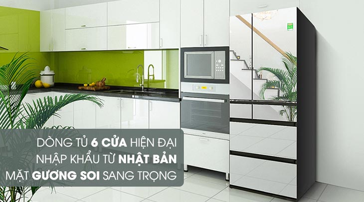 Tủ lạnh Panasonic Inverter 491 lít NR-F503GT-X2 sở hữu thiết kế mặt gương soi sang trọng, nhập khẩu từ Nhật Bản