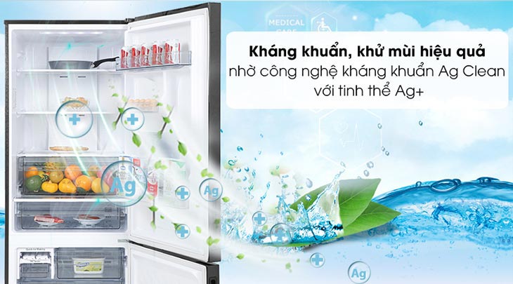 Tủ lạnh Panasonic Inverter 417 lít NR-BX471GPKV kháng khuẩn, khử mùi hiệu quả với công nghệ kháng khuẩn Ag Clean với tinh thể Ag+