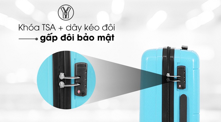Khóa TSA kết hợp cùng khóa đôi chống trộm