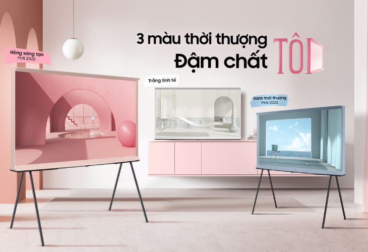 Tivi Samsung The Serif thiết kế 3 màu thời thượng