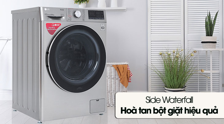 Máy giặt LG Inverter 8.5 kg FV1408S4V tích hợp công nghệ hòa tan bột giặt Side Waterfall.