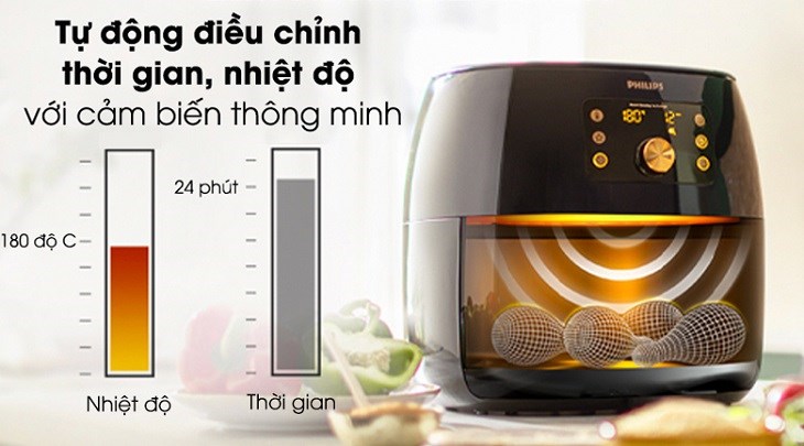 Nồi chiên không dầu Philips sở hữu công nghệ cảm biến thông minh