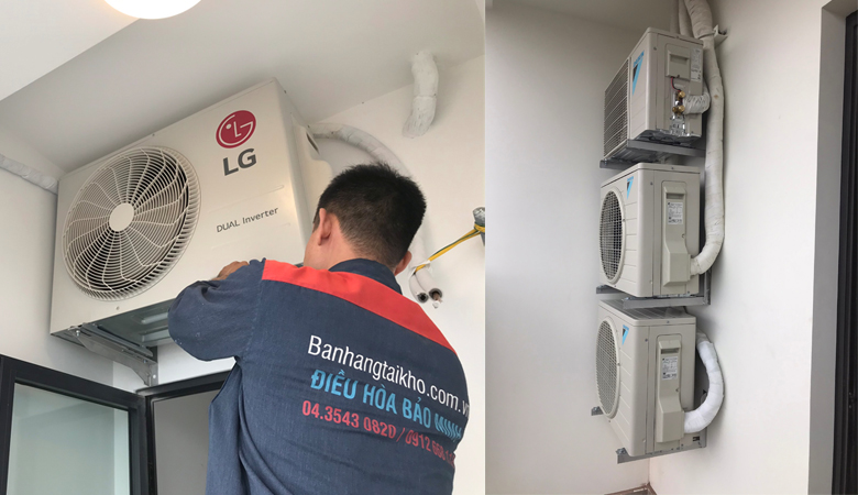 Không nên lắp đặt cục nóng máy lạnh ở trong nhà vì sẽ làm không khí trong phòng trở nên nóng bức