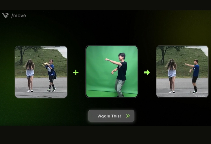 Giao diện chọn mẫu chuyển động nhân vật trong ứng dụng Viggle AI