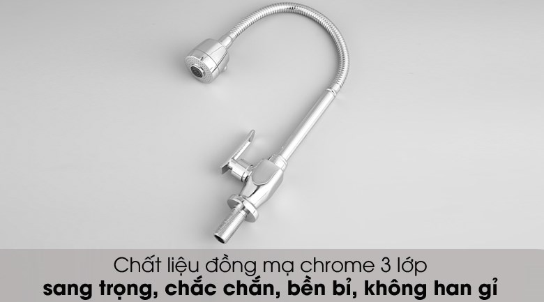 Vòi rửa chén xoay 360 tăng áp đồng Eurolife EL-RC01 được làm từ chất liệu đồng và mạ chrome 3 lớp, không chỉ mang lại tính bền vững và độ bóng sáng cho sản phẩm mà còn đảm bảo sự an toàn cho sức khỏe con người