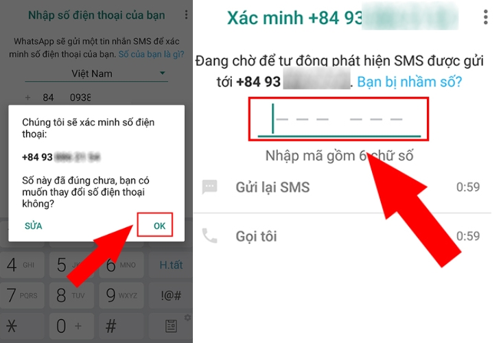 Nhận mã và xác minh tài khoản WhatsApp