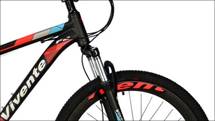 Xe đạp Vivente sở hữu cặp phuộc bằng hợp kim, giảm sốc tốt