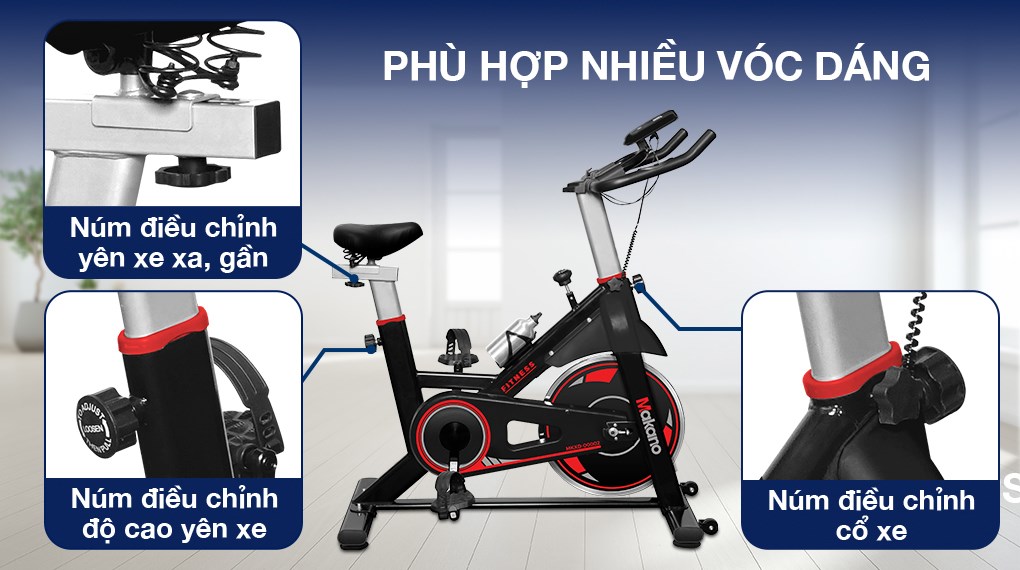 Xe đạp tập thể dục Makano MKXD-00002 sở hữu yên xe có thể điều chỉnh để phù hợp với vóc dáng người dùng, tạo tư thế thoải mái khi tập