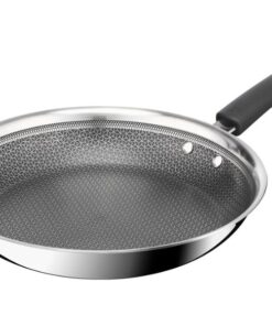 Chảo chiên inox chống dính liền khối Tefal POWER E3410455, 24cm, vân thép