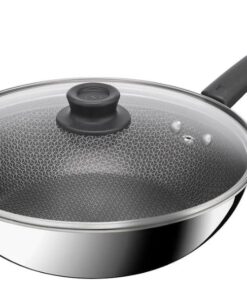 Chảo chiên inox ceramic liền khối Tefal MASTER CERAMIC E5330404, 24cm, vân thép