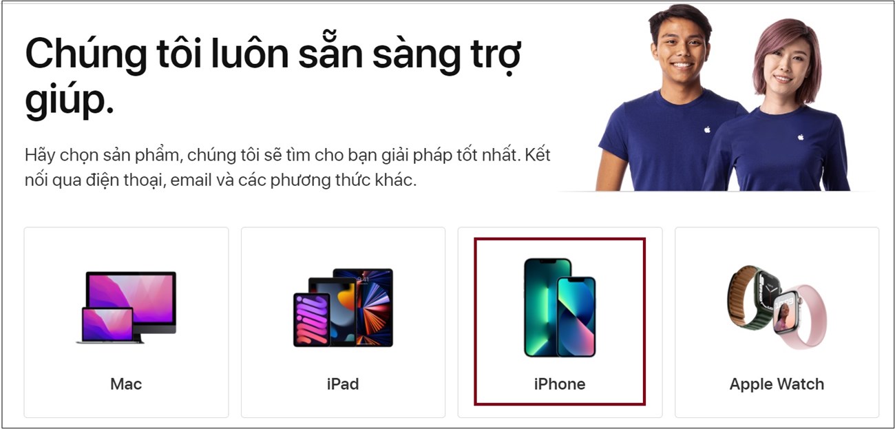 Chọn tiếp iPhone.
