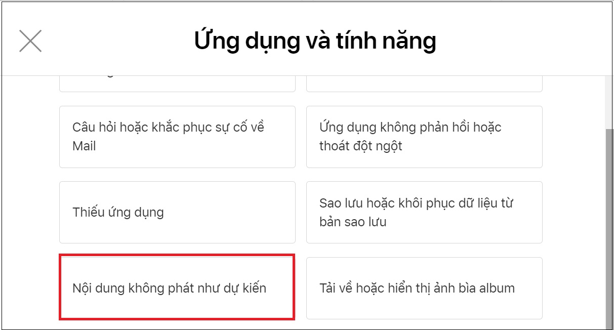 Nội dung không phát như dự kiến.