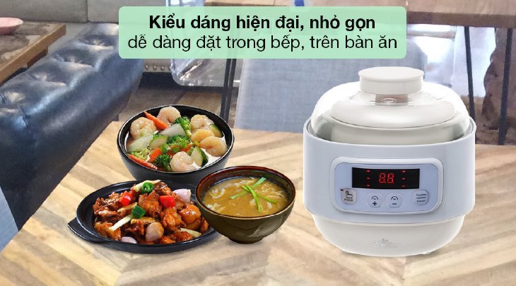 Nồi nấu chậm Bear 0.8 lít DDZ-A08G2 trợ giúp chế biến các món ăn ngon