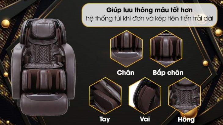 Ghế massage toàn thân Airbike Sports RK-8900S  có khả năng kích thích tuần hoàn máu