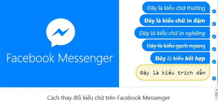 Mẹo đổi kiểu chữ khi chat Messenger,