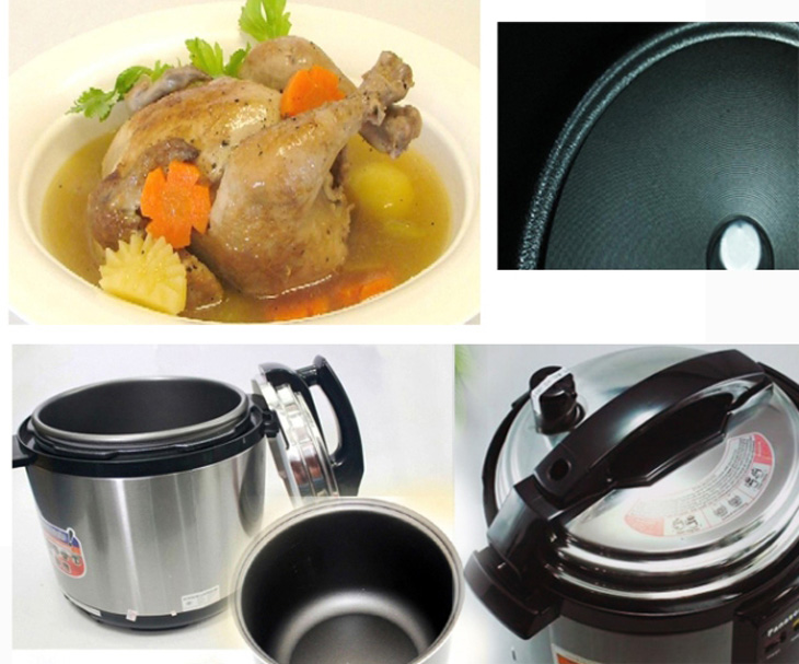 Thiết kế nắp kín với gioăng cao su và van áp suất cho nhiệt độ tăng cao, nấu ăn nhanh hơn