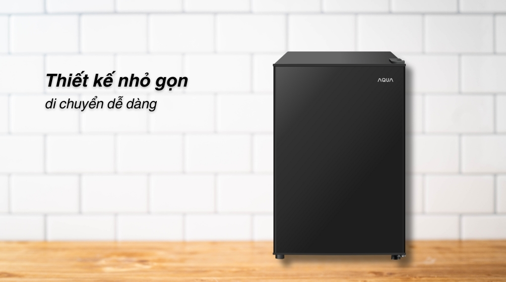 Tủ lạnh Aqua 90 lít AQR-D100FA(BS) với thiết kế nhỏ gọn, dễ dàng di chuyển