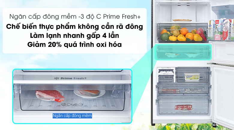 Tủ lạnh Panasonic Inverter 417 lít NR-BX471GPKV được trang bị ngăn cấp đông mềm