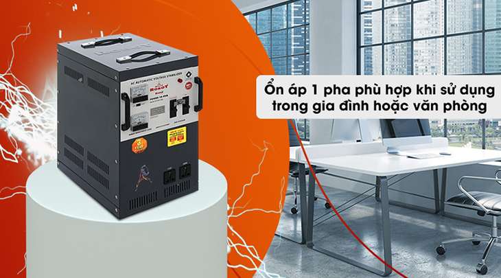 Ổn áp Robot 1 pha 10KVA 90 với ổn áp 1 pha