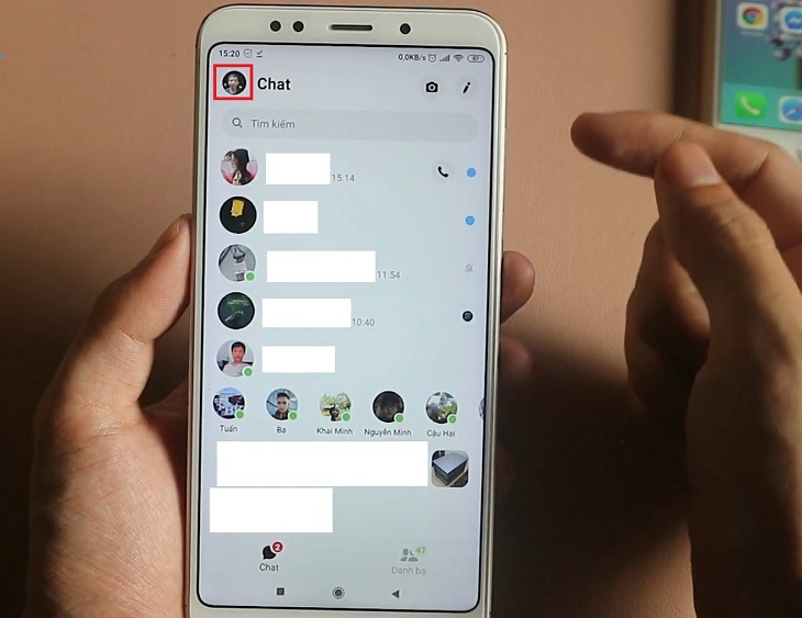 Vào ứng dụng Messenger và chọn vào ảnh đại diện