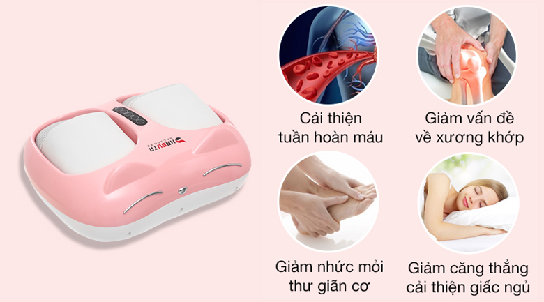 Máy massage chân HASUTA HMF-250 Hồng có khả năng xoa bóp, điều trị và tạo sự thư giãn cho đôi chân