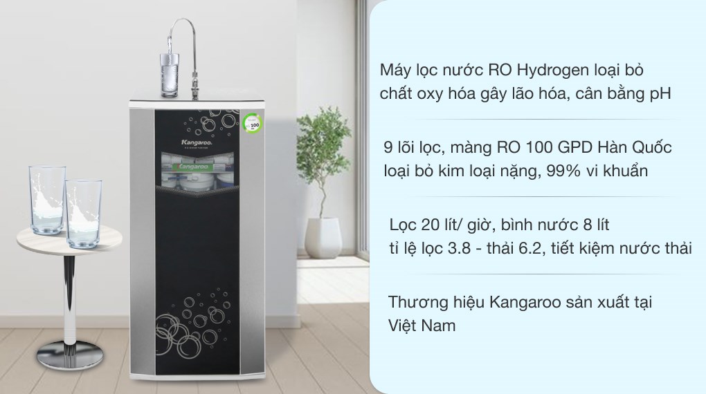 Máy lọc nước R.O Hydrogen Kangaroo VTU KG100HA 9 lõi