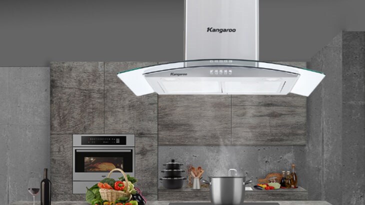 Máy hút mùi áp tường Kangaroo KG538 có kích thước khoảng 70cm