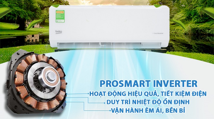 Máy lạnh Beko Inverter 1 HP RSVC09VT được trang bị công nghệ Inverter hiện đại giúp tiết kiệm điện hiệu quả