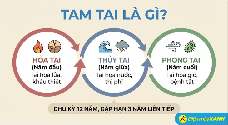 Tam tai chính là vận hạn xảy ra trong vòng 3 năm liên tiếp đối với mỗi con giáp