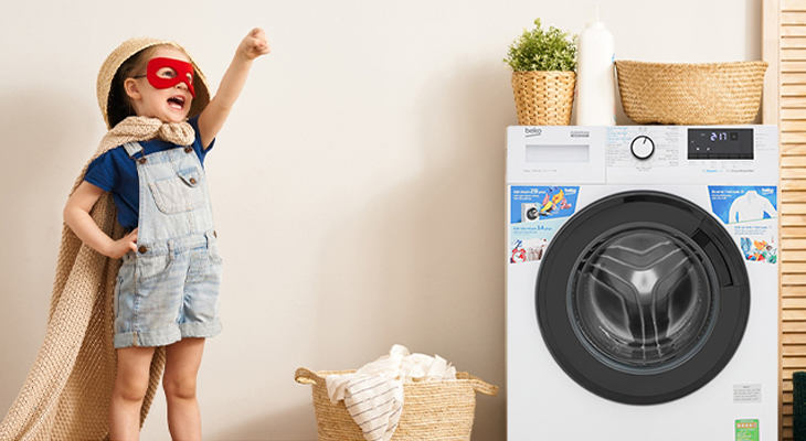 Máy giặt đang bật chức năng khóa trẻ em