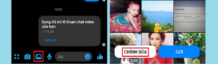 Nhấn vào biểu tượng hình ảnh, chọn chỉnh sửa