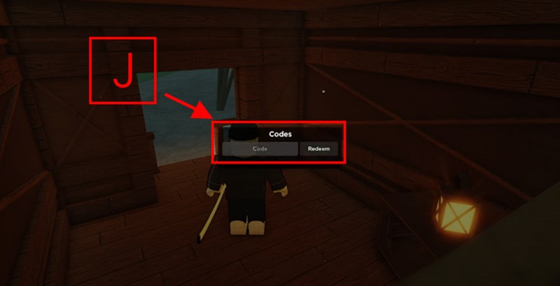 Chi tiết cách nhập code Rogue Demon mới nhất: nhấn phím J trong game Roblox để mở ô nhập code