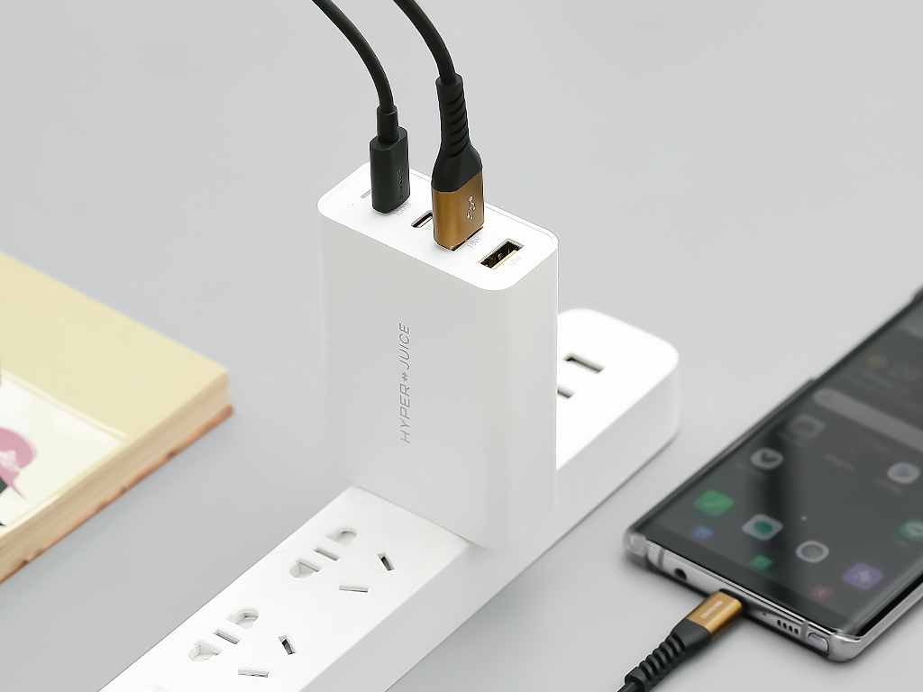 Adapter sạc 4 cổng USB Type C PD 100W HyperJuice HJ-GAN100 Trắng