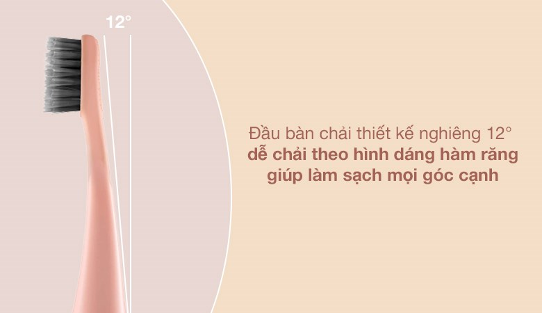 Đầu bàn chải điện Halio Sonic Whitening Electric Toothbrush Pro Rose Gold có khả năng xoay 12 độ, giúp làm sạch cặn kẽ