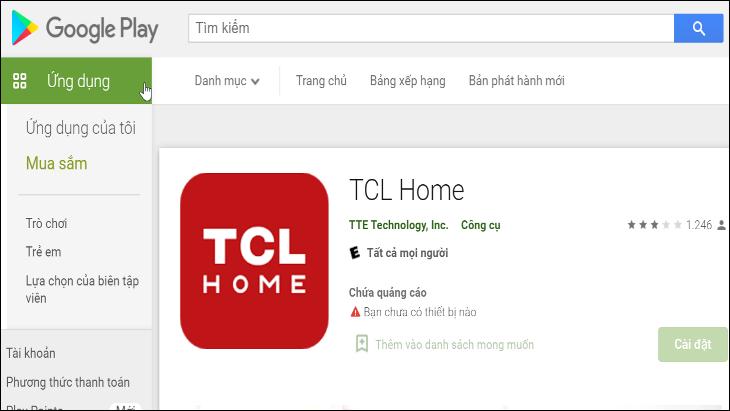 Ứng dụng TCL Home trên Google Play