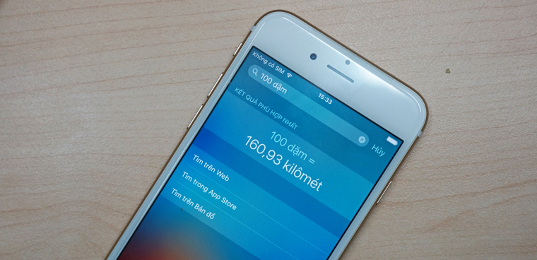 Chuyển đổi đơn vị, tiền tệ băng chức năng tìm kiếm trên iPhone