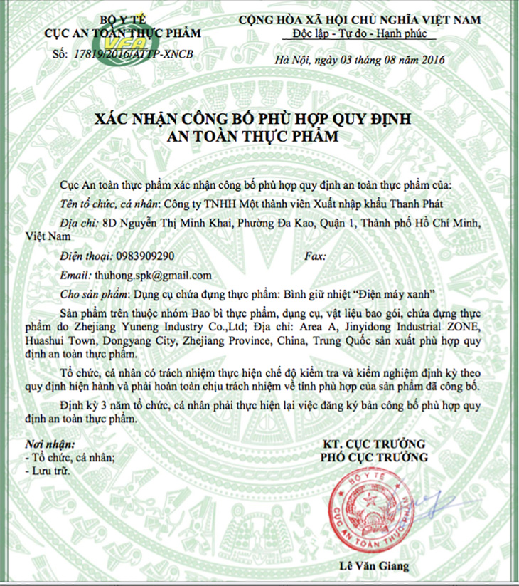 Chọn mua bình giữ nhiệt ở nơi đã được chứng nhận về chất lượng và an toàn như Điện máy XANH
