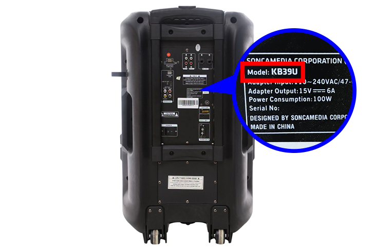 Tên Model hiển thị ở mặt sau dàn Karaoke