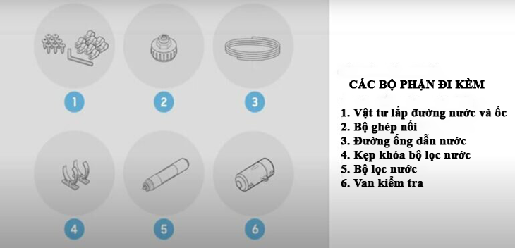 Chuẩn bị dụng cụ để lắp đặt vòi lấy nước trên tủ lạnh side by side samsung