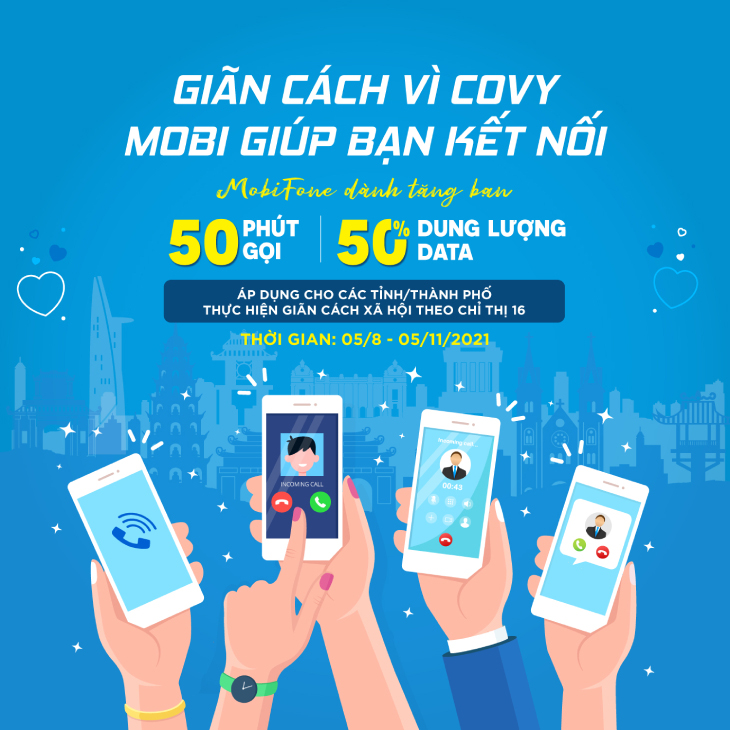 Ưu đãi cho khách hàng tại khu vực giãn cách theo Chỉ thị 16 từ MobiFone
