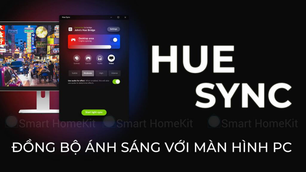 Ứng dụng Hue Sync – Đồng bộ nhạc, game, video từ màn hình