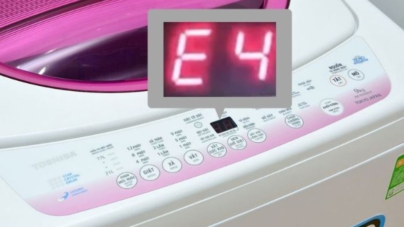 Lỗi E4 trên máy giặt Toshiba