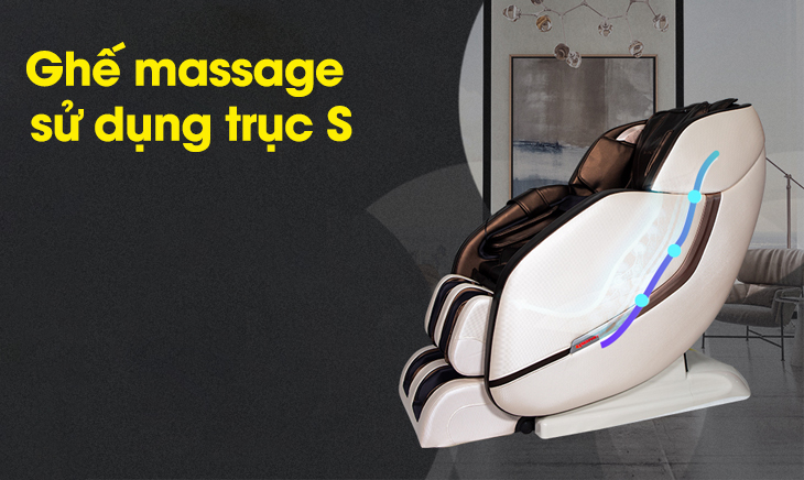 Ghế massage trục chữ S sở hữu hệ thống con lăn phân bổ theo độ cong tự nhiên của cột sống