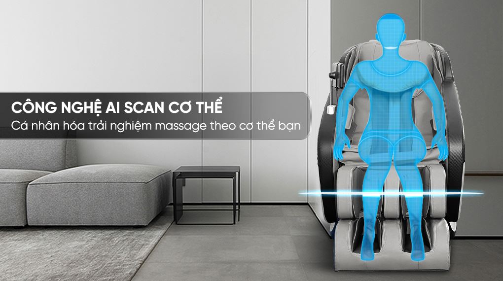 Ghế massage Daikiosan DC101 được tích hợp công nghệ Scan Body AI giúp massage cá nhân hóa theo cơ thể