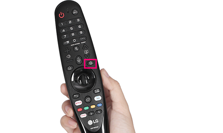 Bấm nút cài đặt trên remote
