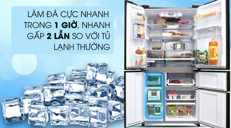 Chức năng làm đá tự động trên tủ lạnh Sharp