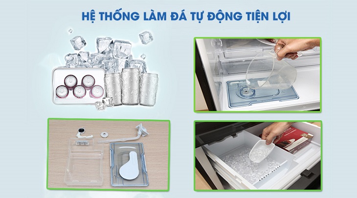 Chức năng làm đá tự động trên tủ lạnh Mitsubishi